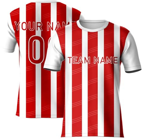 Davcielaora Deutschland-Trikot, für Herren, Damen, Kinder, Fußball, Training, Freizeit, Sportbekleidung, personalisierbar, Teamname, Nummer, rot / weiß, XXL