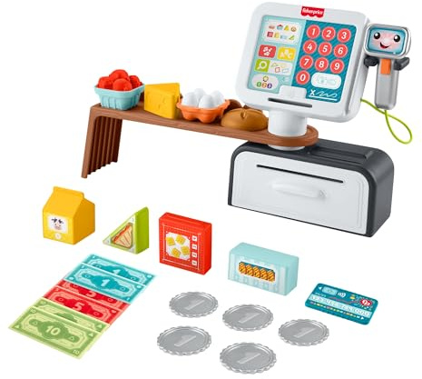 Fisher-Price - Registratore di Cassa, Set per l'apprendimento con Oltre 150 Canzoni, Suoni e Frasi, 20 Accessori Inclusi, Versione Italiano +ES+in+PT, Giocattolo per Bambini, 2+ Anni, JGX00