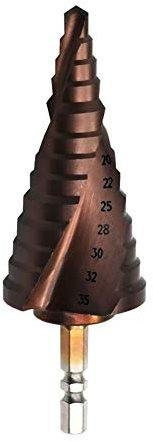 Brocas for metal, Brocas for metal, Broca escalonada ranurada en espiral, Broca escalonada de cobalto con ranura en espiral recubierta de titanio Co M35 Broca escalonada de cobalto Mango hexagonal Tal