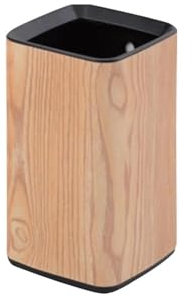 ASerZenith Papelera de Acero Inoxidable para baño, Papelera de Tapa Abierta, Papelera Cuadrada para Cocina, Apta para el hogar, la Cocina, la Oficina, Papelera de Cocina(One Color-Original Wood)