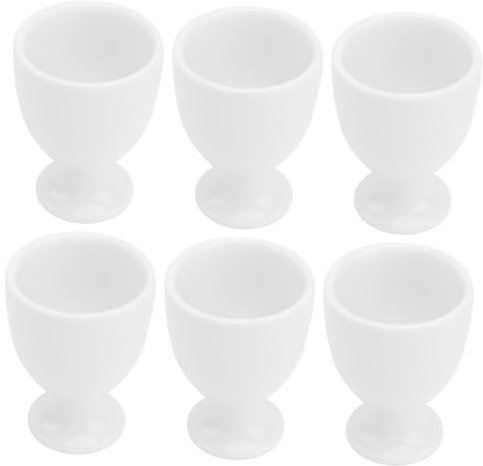 Generico 6 Pezzi Portauova in Ceramica Portauova Supporti per Portauova per Portauova per Colazione A Base di Uova Portauova Portauova in Ceramica Bianca