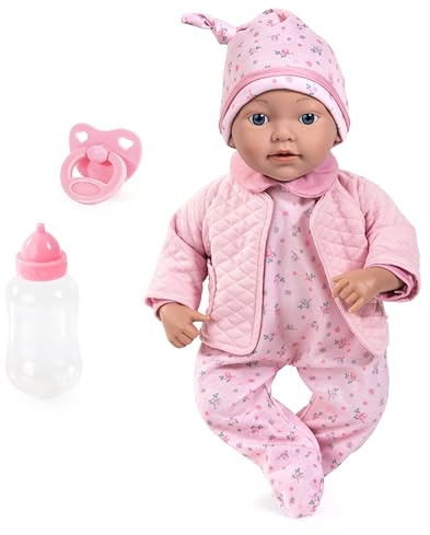 Bayer Design Reborn Babypuppe, 38 cm, realistisch, lebensecht | mit Flasche, Schnuller - Geschenk für Mädchen und Jungen