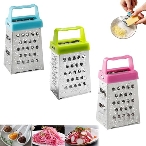 grattugia per spatzle,cheese grater,set di affettaverdure e grattugia per formaggio 4 in 1 in acciaio inox,grattugia formaggio,grattugia formaggio manuale,grattugia multifunzione,microplane grattugia
