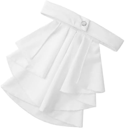 Riiichflowshop Elegante weiße Rüschen-Jabot-Krawatte viktorianisch mittelalterlich Vintage Abnehmbarer Kunstkragen für Renaissance-Kostümpartys