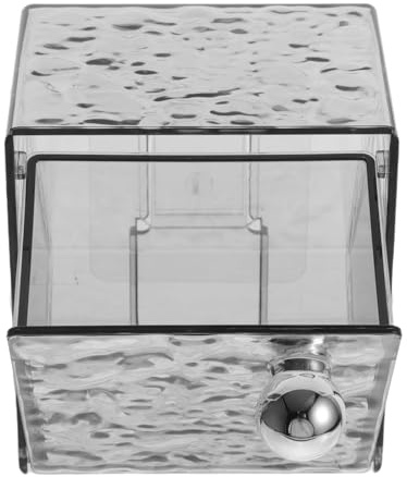 Healeved Caja de Algodón Cosmético Organizador Abatible Caja de Almacenamiento de Belleza para Baño Ahorra Espacio Soporte para Palillos de Dientes y Hisopos de Oído Elegante Estuche para C