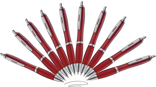 Libetui Set 10 ergonomische Kugelschreiber Kulis schwarzschreibend rutschfeste Griffzone Großraumine Schwarz Druckkugelschreiber