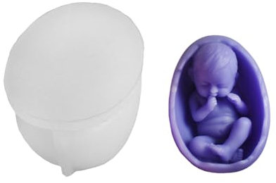 LLINthy Moldes de silicona para bebé, fáciles de desmoldar, para hacer velas de resina epoxi, jabón, cemento, hormigón, moldes de silicona