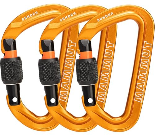 Mammut Sender Screwgate 3er-Pack Karabiner, Screw Gate Gold, Einheitsgröße, 2040-03090-1571-1