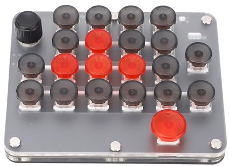 TARSHYRY Teclado Mecánico de una Mano 21 Teclas Knob Red Switch Keypad para Jugadores para Jugadores