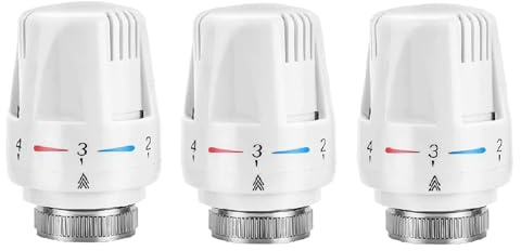 Winhub 3PCS Thermostatic Radiator Valve Caps, M30 x 1.5 Smart Radiator Thermostat Valve Replacement Heads with Anti-Freeze Protection, Heating Radiator Valves for Home and Office