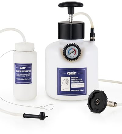 Orion Motor Tech Pressure Bleeder, 2.5L Pressure Brake Bleeder Set with 49.5mm Adapter, 2.6qt Manual Power Brake Bleeder with 500mL Brake Bleeder Bottle Compatible with GM Models Chevrolet Chrysler