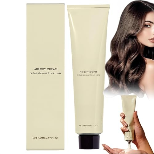 Crema de secado al aire para cabello rizado, cremas para peinar, hidratante y de textura natural, sin calor, fórmula ligera para todo tipo de cabello, 147 ml (1Piezas)