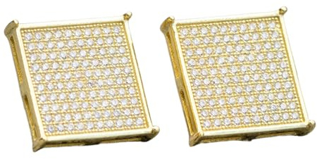 ZIAFRPN Rock Hip Hop Ohrstecker für Männer Männlich Full Bling Iced Out Square Ohrstecker Frauen Weibliche Modische Ohrringe Schmuck
