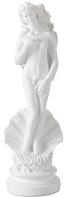 Elegant Aphrodite Statue 7-inch (18cm), Greek Goddess Figurine Inspired by Birth of Venus | White Resin Sculpture for Home Office Decor, Bookshelf & Desk | Greek Mythology Gift for Art Lovers