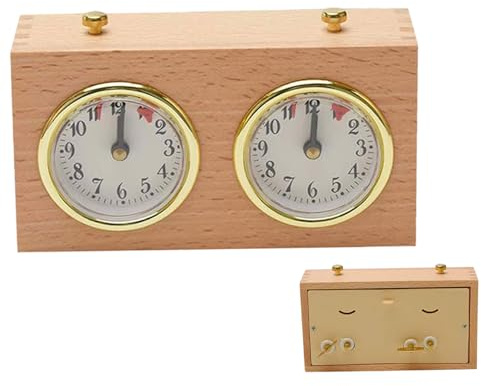 Timer per scacchi, orologio analogico in legno, timer meccanico, conto alla rovescia per competizioni