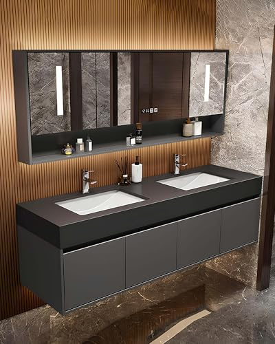 Mobili Bagno con Lavabo, Mobile Bagno Completo, Mobili Bagno Doppio Lavabo, Lavandino Bagno con Mobile, Adatto per La Casa E Gli Spazi Pubblici