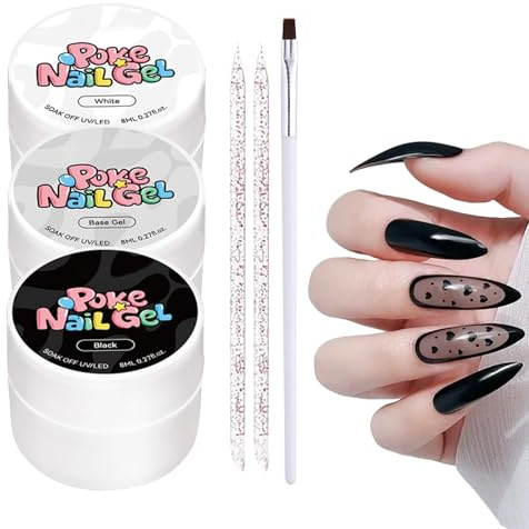 Esmalte De Uñas En Gel Gel De Pintura Para Uñas En Negro Y | Esmalte De Uñas En Gel Para Mujeres, Principiantes, Salón, Estudio, Manicura, Aseo Y
