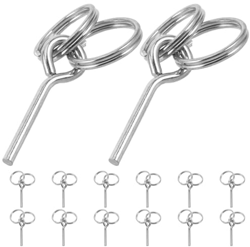WHAMVOX 15 Stück Teiliges Zeltstangen-Ring und Stift aus Verzinktem Eisen Doppelte Ringe Robuste Campingzelt Ersatzteile für Pop-up Zelt Wetterfeste Outdoor Zeltverbinder und