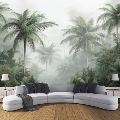 Carta Da Parati Fotografica palme tropicaliIllustrazioni della giungla In Stile Poster Giganti Da Parete, Fotomurale Carta Parati 400 x 280 cm Murale, Decorazione Da Muro Per Soggiorno