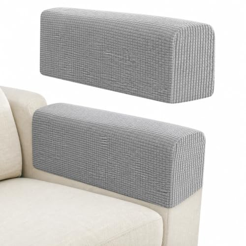 2PCS Sofa Arm Covers Elastic Removable Arm Covers Anti-Slip for Furniture | Armchair Covers for Arms,Flexible Design, Fits Handrails of Various Shapes, Including Square, Curved, And Sloped Designs