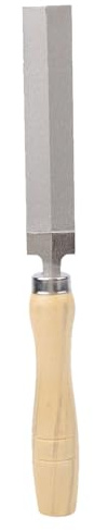 Lima rombica diamantata con manico in legno, utensile per la molatura del vetro, lima diamantata elettrolitica per la lavorazione del legno e il giardino, disponibile nelle (4 pollici (100 mm))