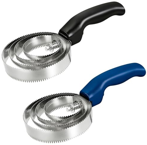 Rongrongago 2 Stück 4 Ringen Doppelseitiger Striegel, Kamm für Pferdecurrys aus Metall, Pferdebürste,Kamm aus Edelstahl, Geeignet für Pferde, Schafe und Kühe