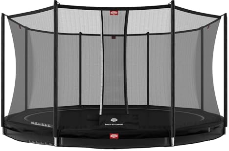 BERG Trampolín Favorit InGround 380 + Red de Seguridad Comfort Negro