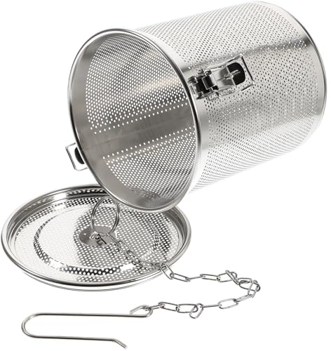 VICASKY Panier à Saumure en Acier Inoxydable 14x16 Cm Argenté, Passoire à Épices Fine pour Soupe et Bouillons, Accessoire la Cuisine Polyvalent pour Infusion et Cuisson