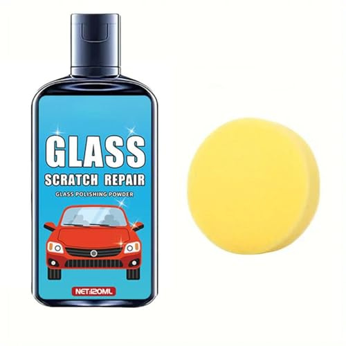 Autoglas Politur & Kratzerentferner | 120ml Reparaturpaste für Scheiben, Spiegel & Acryl, poliert Kratzer, Swirls & Flecken (1PC)