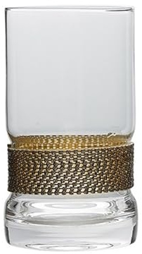 HLHLOP777 Tazas de vidrio Copa de cristal lujo sin tallo, vasos whisky base pesada Copas de cóctel(Transparent,Grande)