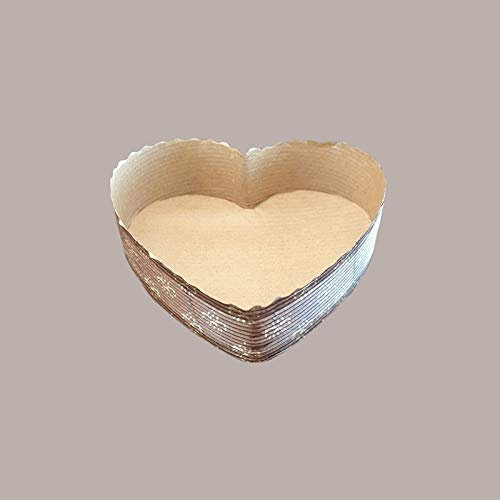 Lucgel Stampo Forma Cottura Cuore Teglie Usa e Getta in Carta Forno per Dolci e Torte (Cuoricino 100g) - 20 pezzi -