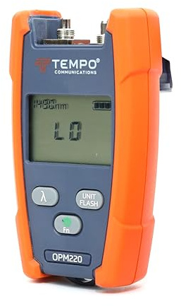 TEMPO OPM220 High Power Fiber Optical Power Meter with Visual Fault Locator, OPM with VFL Fiber Tester, 270Hz, 1kHz, 2kHz; +26 to -50dBm; 850...1650 nm