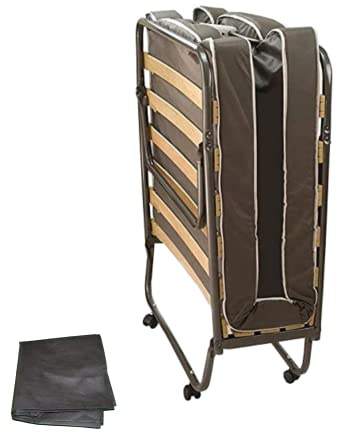 Tomaino - Brandina Pieghevole Con Materasso Ortopedico Letto Singolo Per Ospiti Pieghevole, Branda 80x190 Con Rotelle e Copertura Inclusa