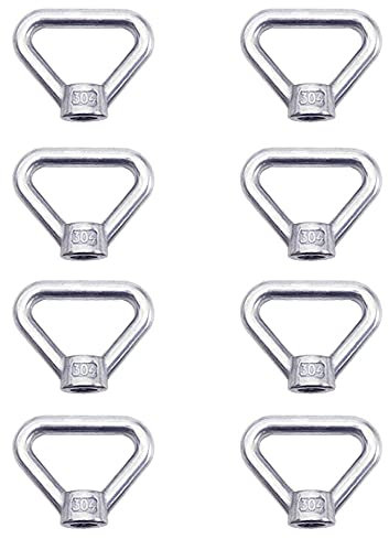 Vasemele 8 Pezzi Dado a Vite M8 in Argento, Acciaio Inossidabile 304, Dado Ad Anello Triangolare M8