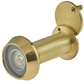 Door Viewer Polished Brass Peephole Wide Angle 50-75mm Thick Doors
