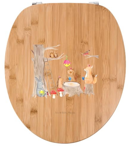 Mr. & Mrs. Panda Motiv WC Sitz Waldtiere Picknick - Geschenk, WC-Sitz, Klobrille, Toilettendeckel, Tiermotive, Toilette, Maus, Gute Laune, lustige