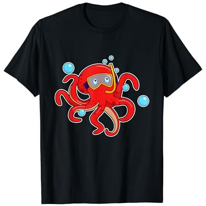 Krake Taucher Schnorchel Tauchen T-Shirt