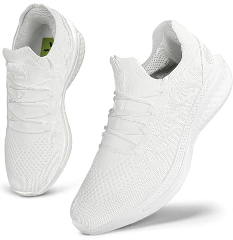 Giniros Scarpe Donna Sneakers Scarpe da Ginnastica Running Donna Corsa Camminata Tennis Outdoor Fitness Jogging Sportive Palestra Scarpe da Lavoro Leggere Traspiranti Casual Comode Bianco 38EU