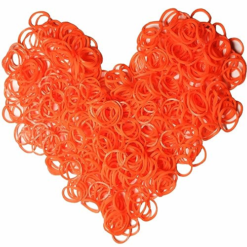 Yowamho 900 Tangerine Red Rubber Band with 24 S-clips and 1 Small Crochet, Elastic.