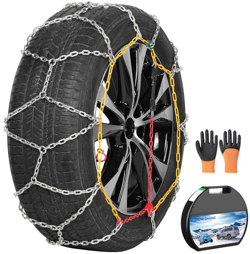 2 Packs Tire Chains Car Anti Slip Snow Chains for SUV/Truck/Car in Snow, Sand, Mud and Ice (KN130)