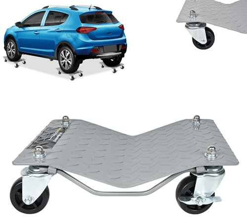 YARDIN Guida di manovra per auto, 2 pezzi sollevatori di manovra per riparazione e spostamento, cambio pneumatici fino a 1000 kg, colore grigio