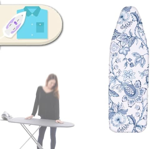 Elastic Edge Scorch Resistant Padding Ironing Board Covers, Replacement Ironing Board Cover, Ironing Board Padding, Heat Resistance Metallic Ironing Board Cover, Easy Fit, for Families ( Color : D , S
