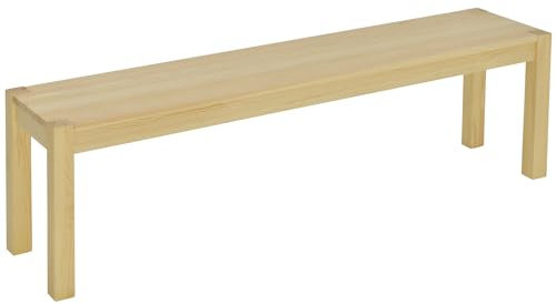 HOMCOM Sitzbank 3-Sitzer Holzbank Küchenbank im Landhaus-Stil, Essbank für Wohnzimmer, Küche, Eingang, Kiefernholz, bis 330 kg belastbar, 150 x 33 x 45 cm, Natur