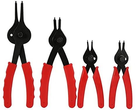 11-teiliges Universal-Mechanik-Werkzeugset für Innen- und Außensicherungsringzangen, Sprengringzangen mit Bequemen Griffen und Formtragekoffer für die Fahrzeugwartung