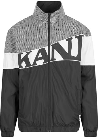 Karl Kani herr KM242-011-2 Wavy retro block trackjacka, svart/vit, S