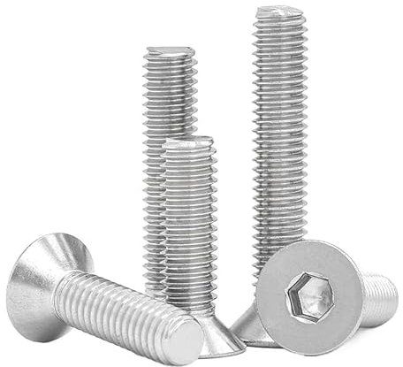 RKODRSMG 10/50 Stück 2#-56 4#-40 6#-32 8#-32 10#-24 Grobgewinde 304 A2 Edelstahl Innensechskant Senkkopfschraube Bolzen(1/4,(50pcs) 4-40)
