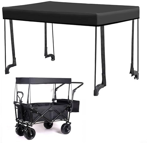 Homefurnishmall Trolley Awning Canopy, Removable Awning Canopy Folding Wagon Cover Attachment Sun Shade Cover for Camping Picnicking Fishing