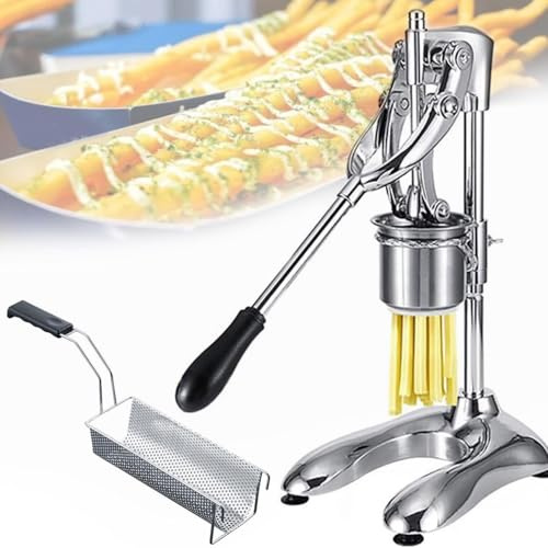 Presse for frittierte Kartoffelstreifen, manuelle 30-cm-Pommes-Frites-Kartoffelpresse for lange Chips, Presse for frittierte Kartoffelstreifen mit 16 Löchern, vertikale Kartoffelchips-Pressmaschine mi