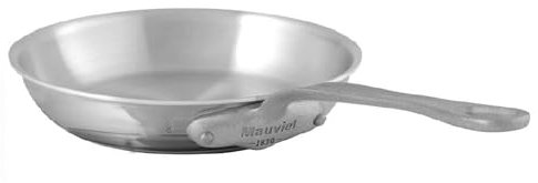 Mauviel M'Cook SB - Sartén de acero inoxidable de 5 capas con mango de acero inoxidable fundido cepillado, 10.2 pulgadas, fabricada en Francia