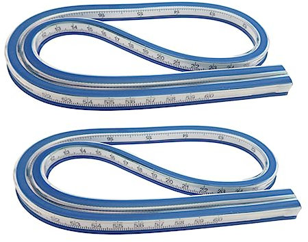 BELLIFFY 2 Stück Flexibles Kurvenlineal Biegsames Nählineal für Zeichnen und Design für Kunst und Kleidung